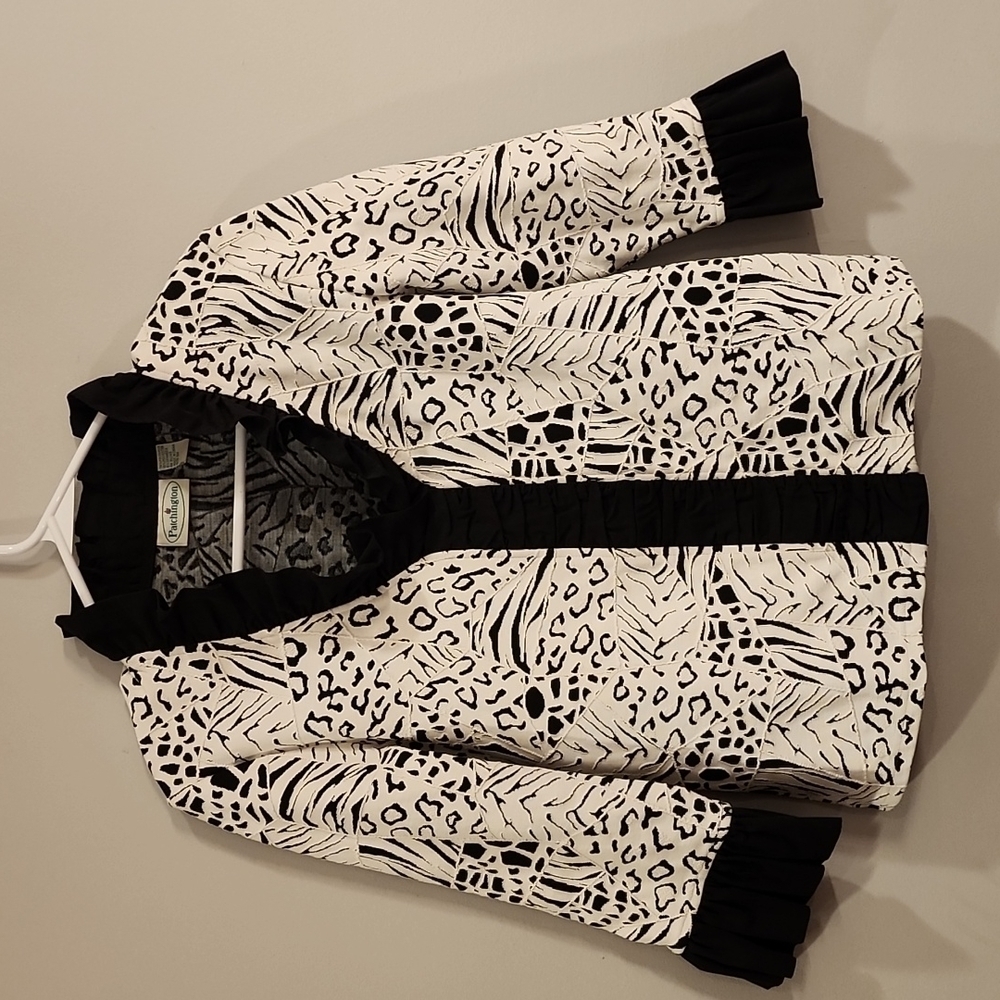 Patchington Black and White Jacket. Size Small
